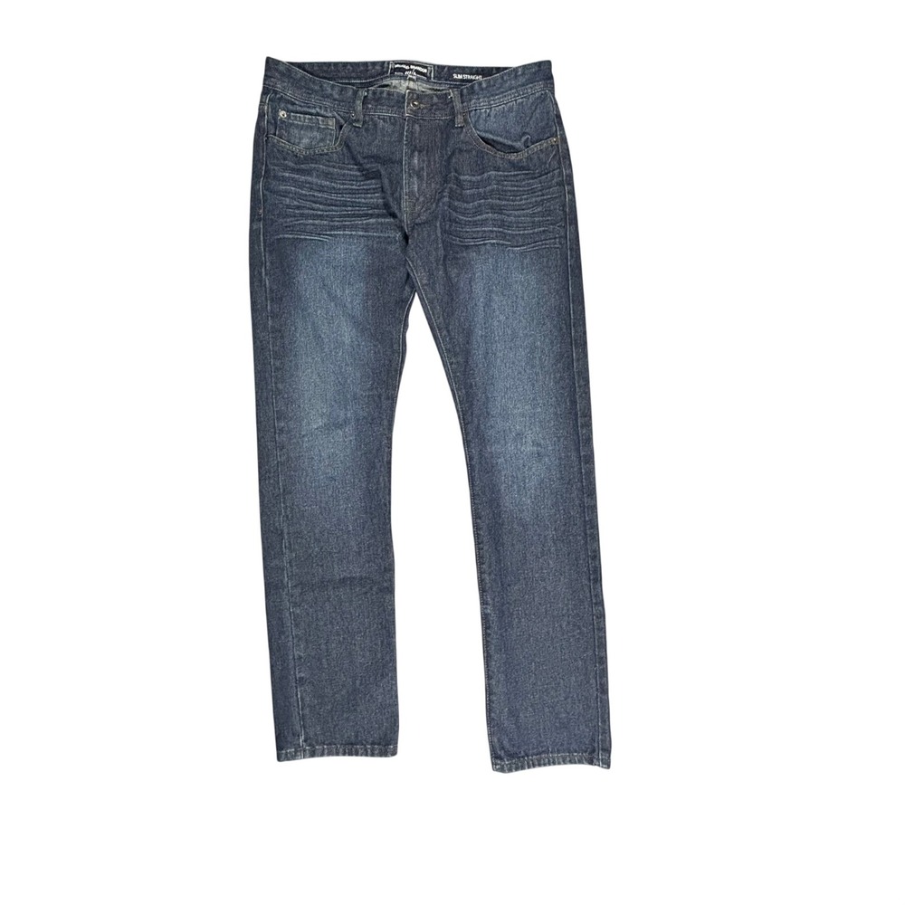 Michael Brandon Slim Straight Dark Wash Denim Jeans Mens Size 34x32